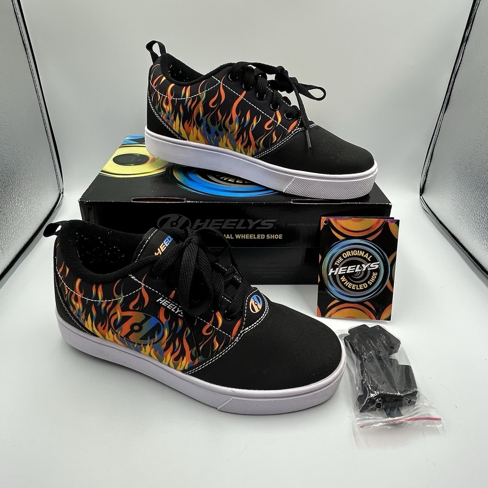 Heelys Youth 6 Blue Flames Pro 20 Skate Shoes Athletic Sneakers HE101003 w Tools
